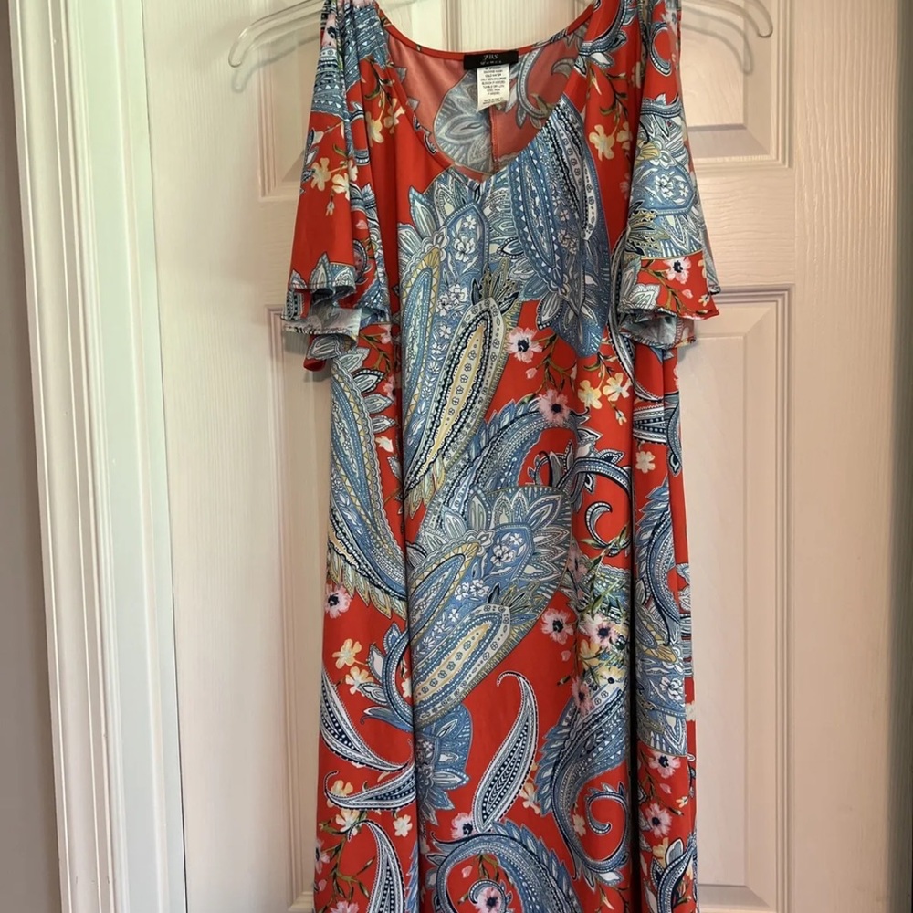 JBS Women 1X Dress Red Blue